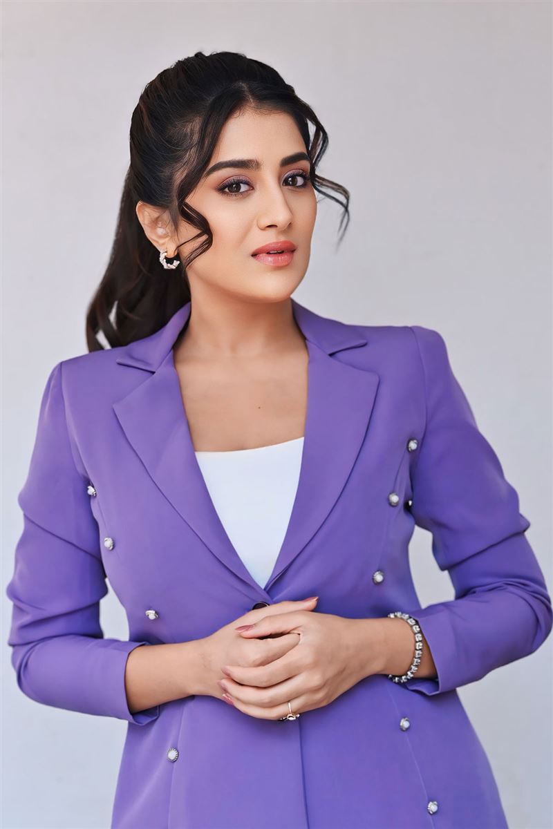 Telugu Actress Rashi Singh in Violet Coat